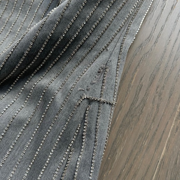 Retrofete Claudette Gray Strapless Mini Dress Crystal Rhinestone - Small - Picture 7 of 12